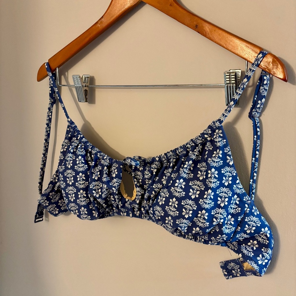 OLD NAVY two piece swimsuit floral blue white